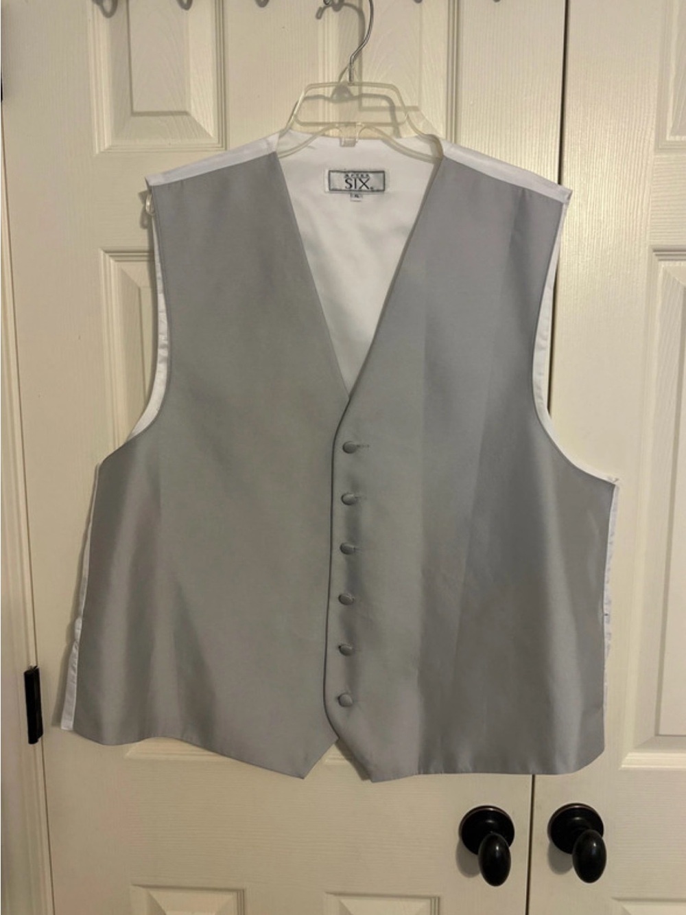After Six Silver Satin Men's Vest